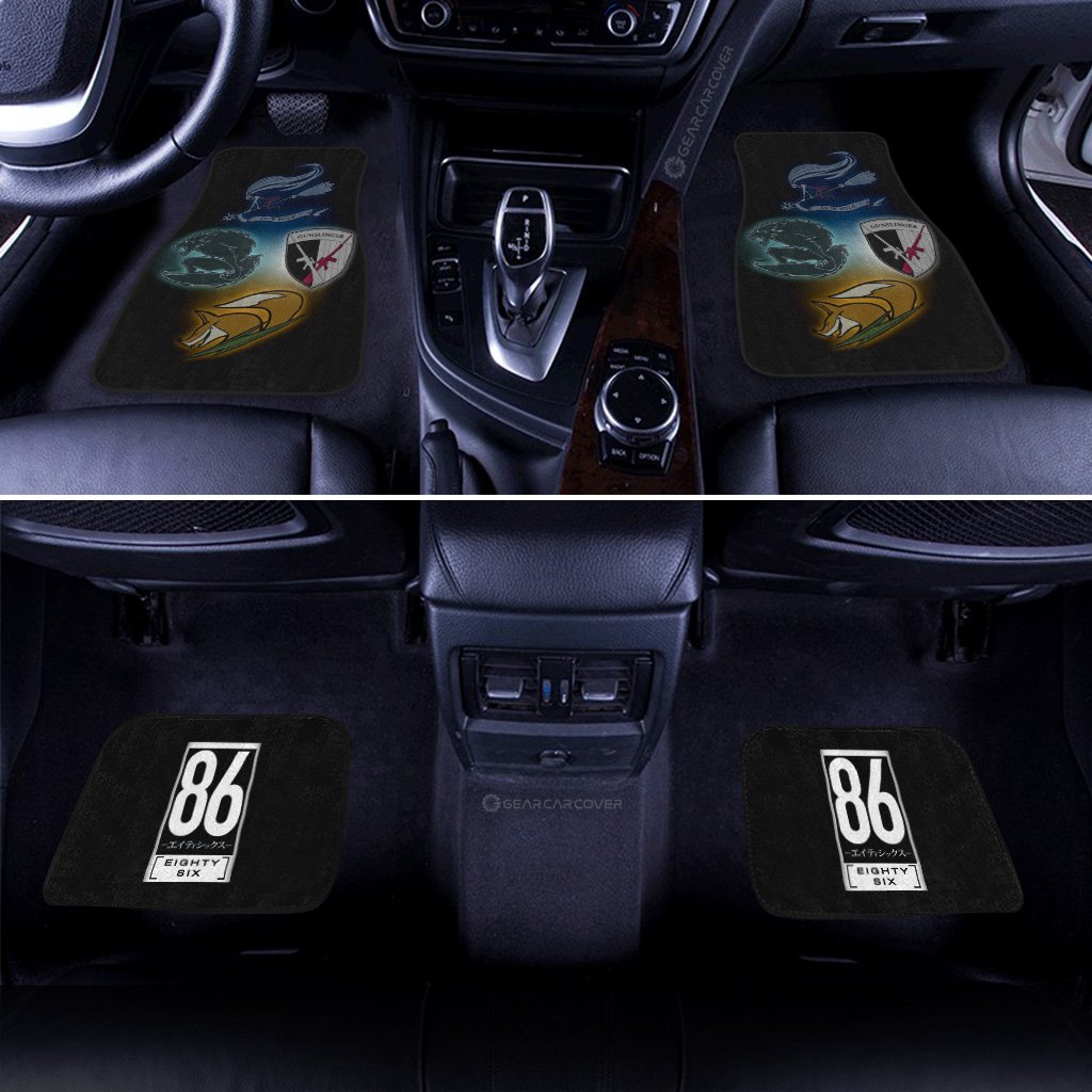 86 Anime Symbols Car Floor Mats Custom 86 Anime Car Accessories