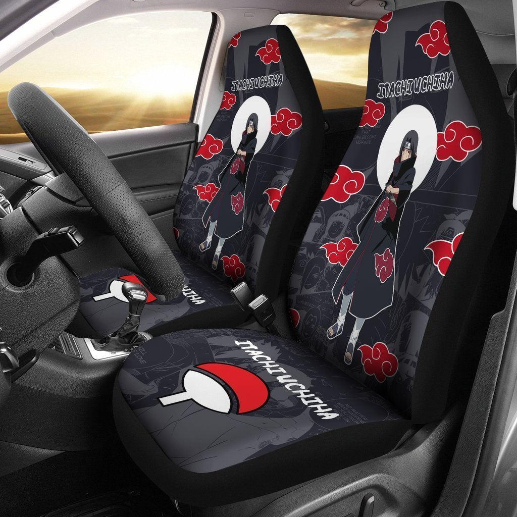 Akatsuki Itachi Car Seat Covers Custom Naruto Anime Car Interior Accessories
