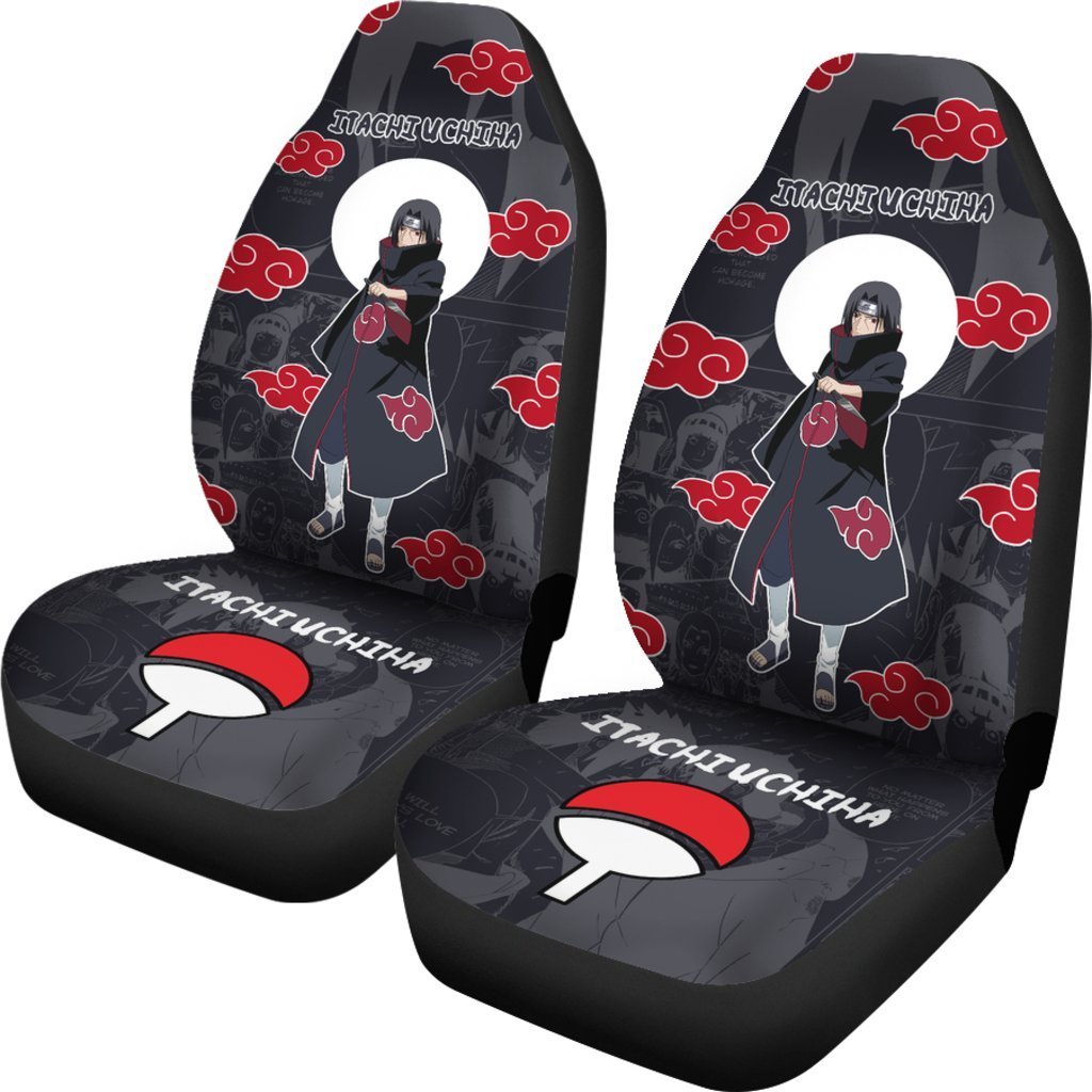 Akatsuki Itachi Car Seat Covers Custom Naruto Anime Car Interior Accessories