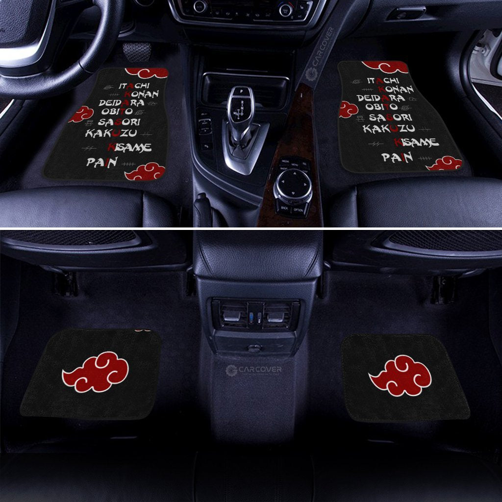 Akatsuki Member Names Car Floor Mats Custom Naruto Anime Car Accessories