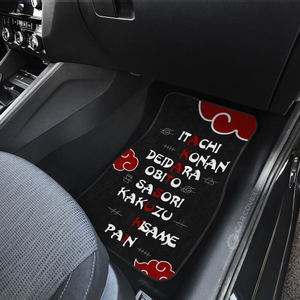 Akatsuki Member Names Car Floor Mats Custom Naruto Anime Car Accessories