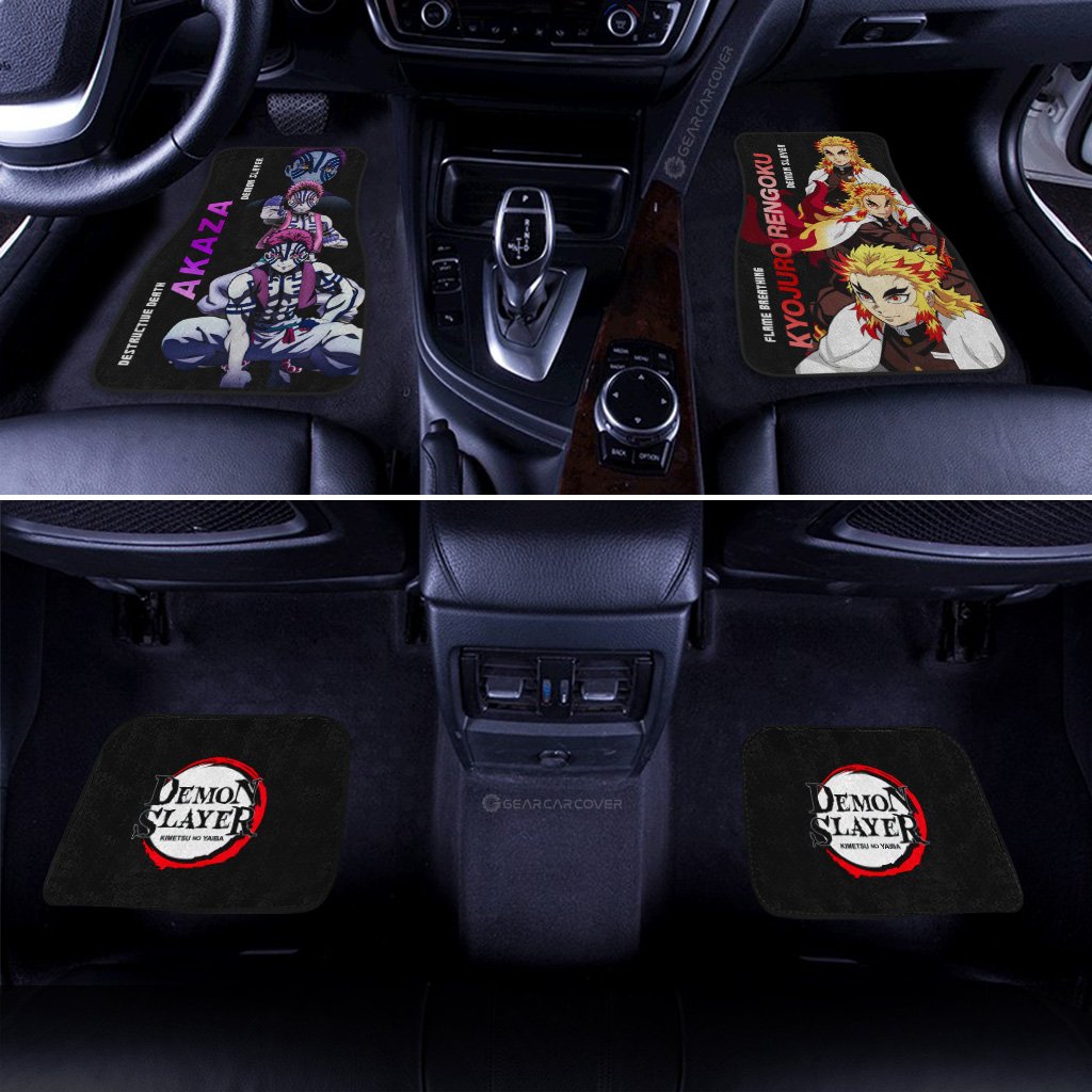 Akaza And Rengoku Car Floor Mats Custom Demon Slayer Anime Gifts Idea For Fans