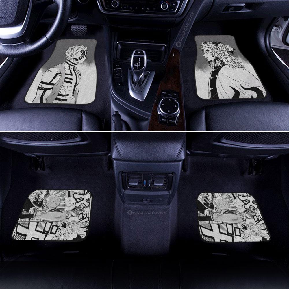 Akaza And Rengoku Car Floor Mats Custom Kimetsu No Yaiba Manga Car Accessories