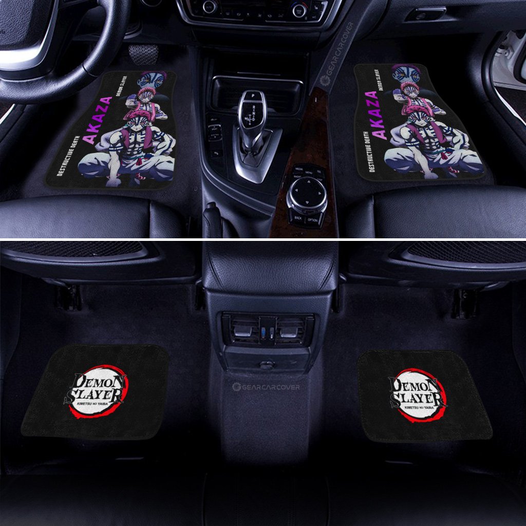 Akaza Car Floor Mats Custom Demon Slayer Anime Gifts Idea For Fans