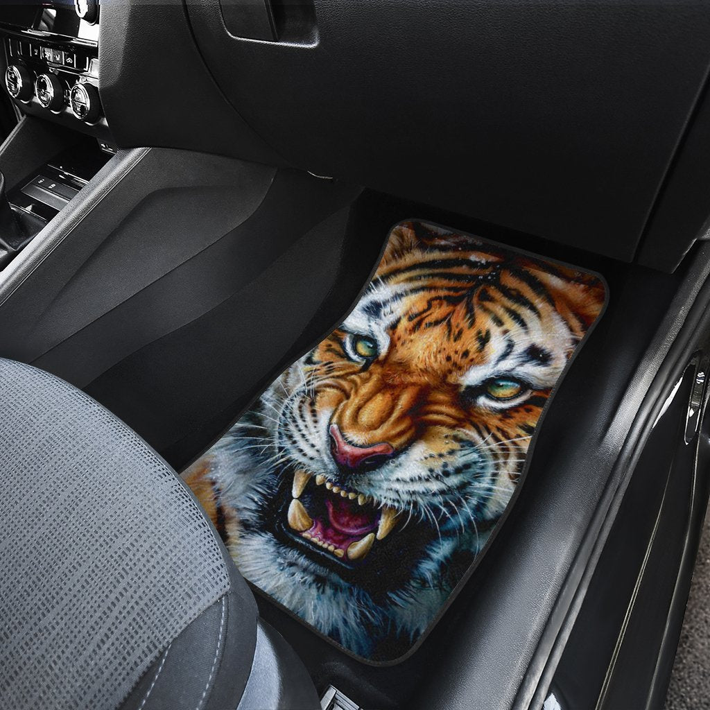 Angry Tiger Car Floor Mats Custom Wild Animal Car Accessories