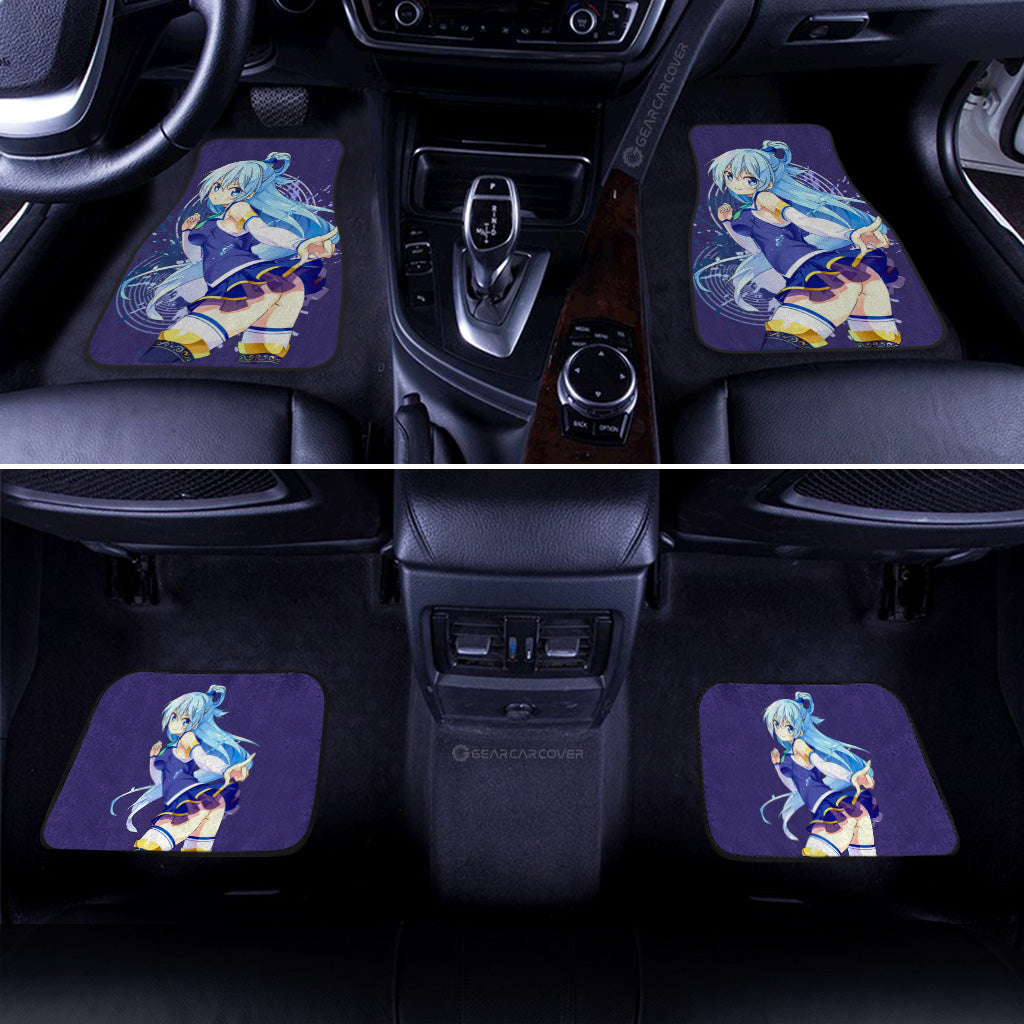 Anime Girl Aqua Car Floor Mats Custom KonoSuba Anime Car Accessories