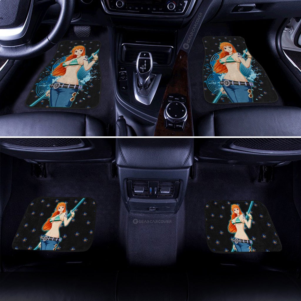 Anime Sexy Girl Nami Car Floor Mats Custom One Piece Anime Gifts For Fans