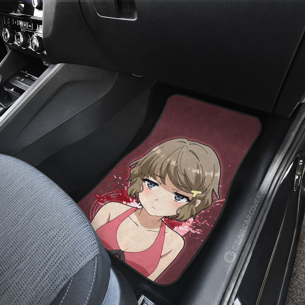 Anime Sexy Girl Tomoe Koga Car Floor Mats Custom Bunny Girl Senpai Anime Gifts For Fans