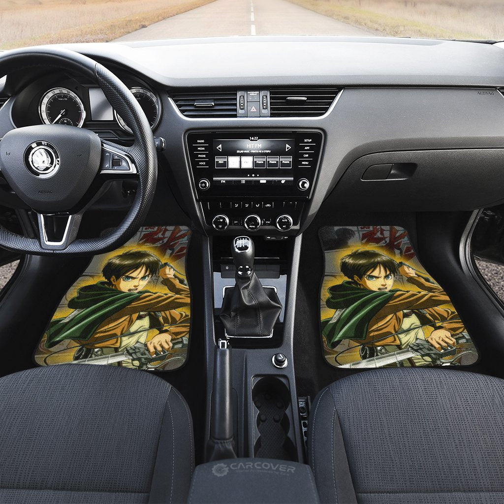 AOT Eren Yeager Car Floor Mats Custom Anime Attack On Titan Car Accessories