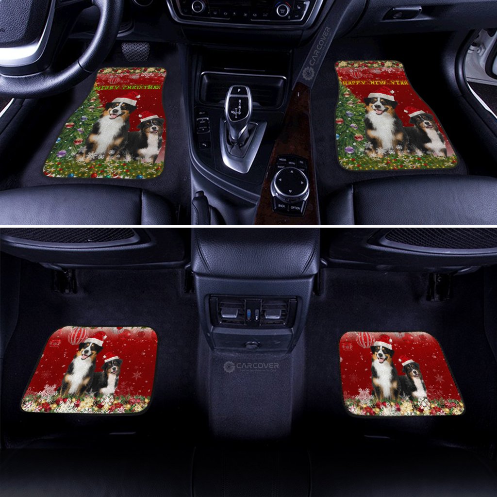 Australian Shepherds Christmas Car Floor Mats Custom Car Accessories Gifts For Dog Lovers