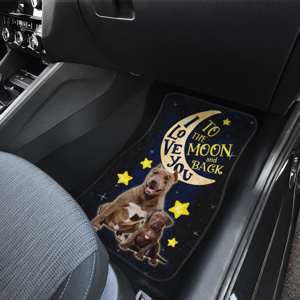 Best Dad Ever Pitbull Car Floor Mats Custom I Love You To The Moon And Back Cool Car Accessories