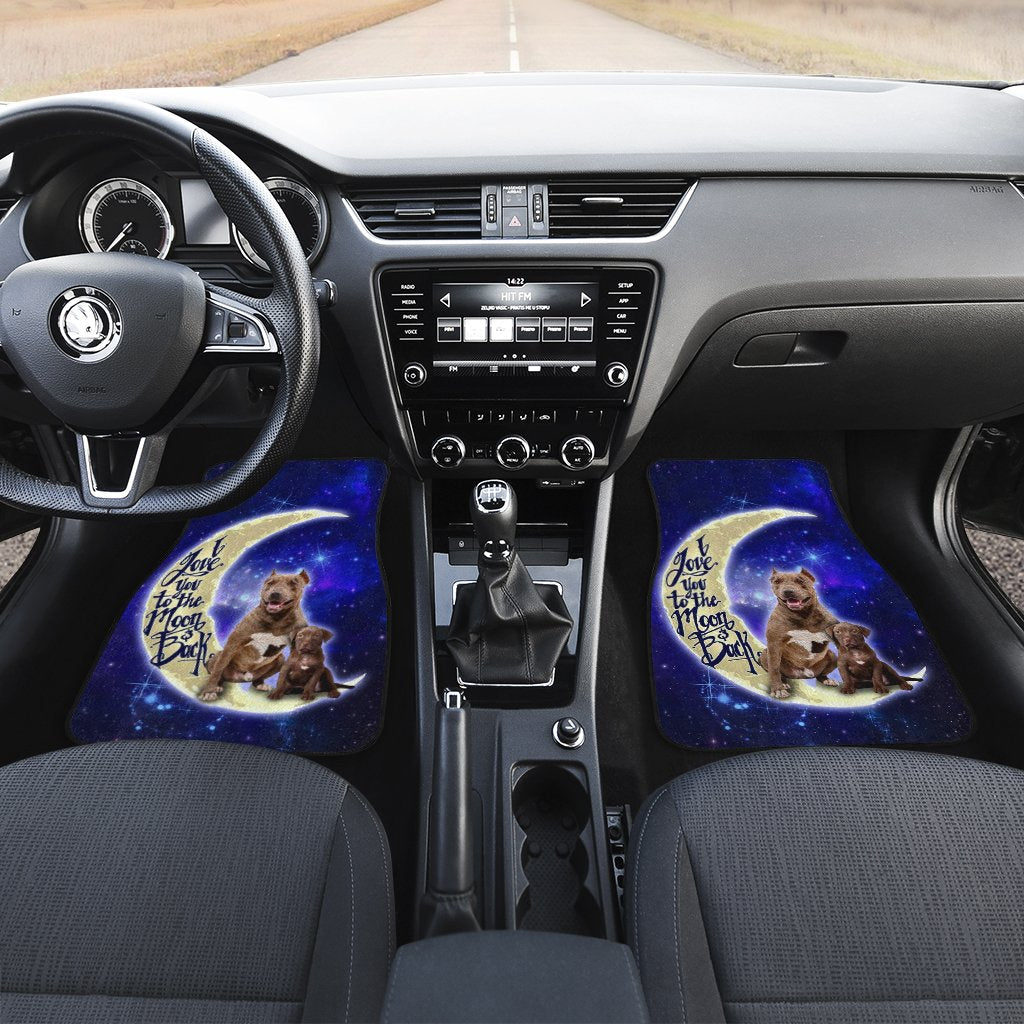 Best Pitbull Dad Car Floor Mats Custom I Love You To The Moon And Back Galaxy Car Accessories