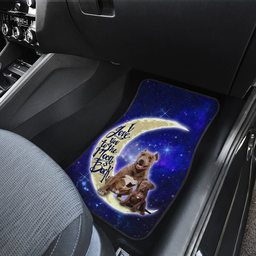 Best Pitbull Dad Car Floor Mats Custom I Love You To The Moon And Back Galaxy Car Accessories