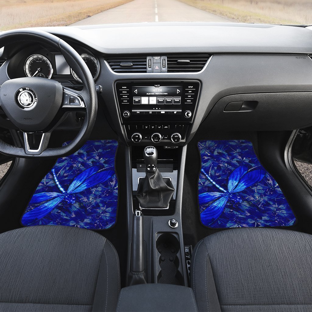 Blue Dragonfly Car Floor Mats Custom Beautiful Car Accessories Gift Idea
