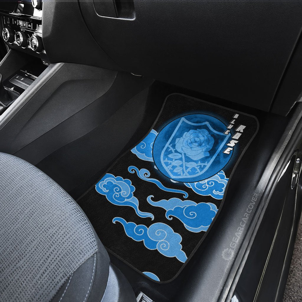 Blue Rose Car Floor Mats Custom Anime Black Clover Car Interior Accessories