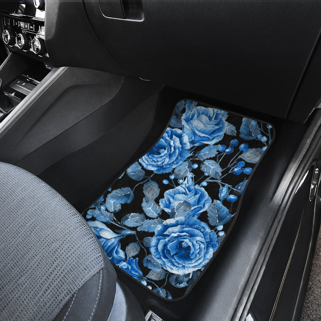 Blue Rose Car Floor Mats Custom Flower Car Accessories