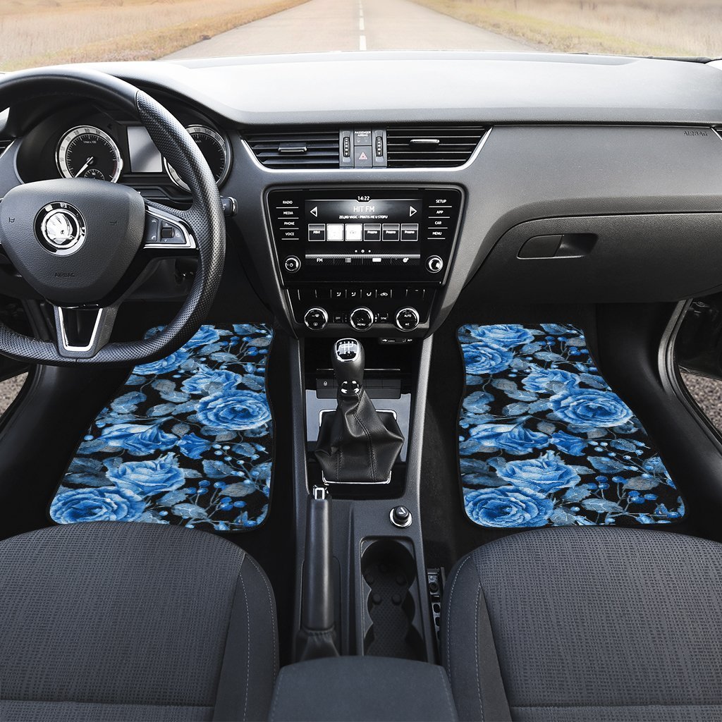 Blue Rose Car Floor Mats Custom Flower Car Accessories