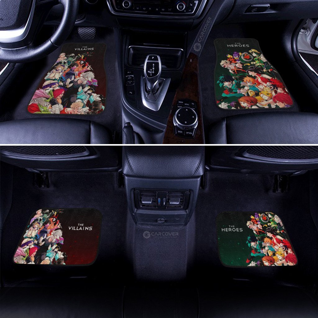 BNHA Heroes Vs Villains Car Floor Mats Custom My Hero Academia Car Accessories