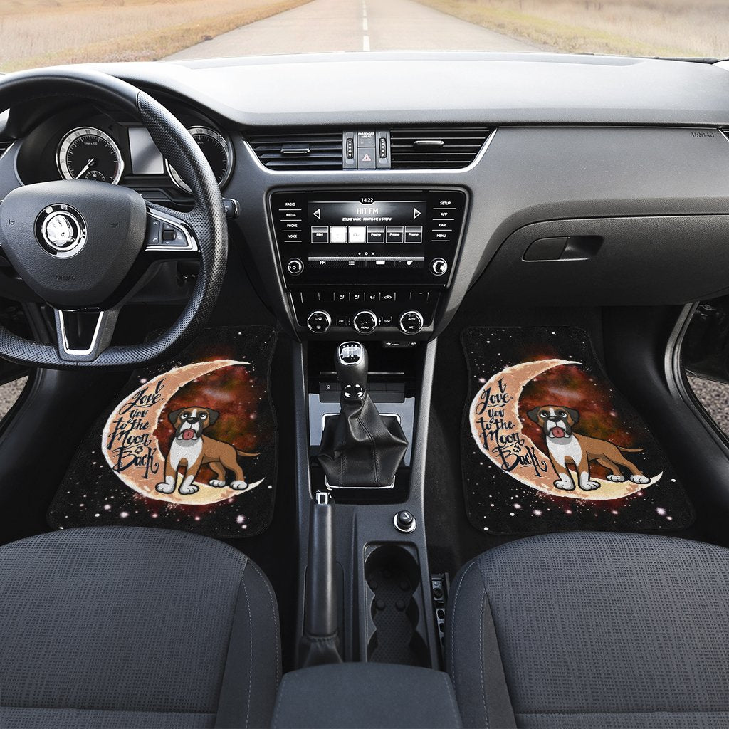 Boxer Car Floor Mats I Love You To The Moon And Back Gift Idea For Boxer Owners