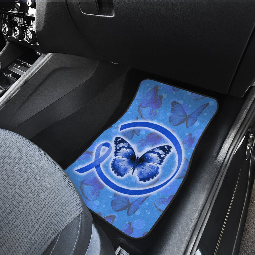 Butterfly Car Floor Mats Custom Colon Cancer Meaningful Gifts Idea Car Accessories