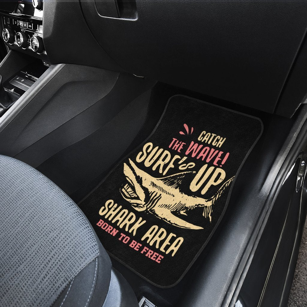 Catch The Wave Surf Is Up Shark Car Floor Mats Custom Shark Area Born To Be Free Car Accessories
