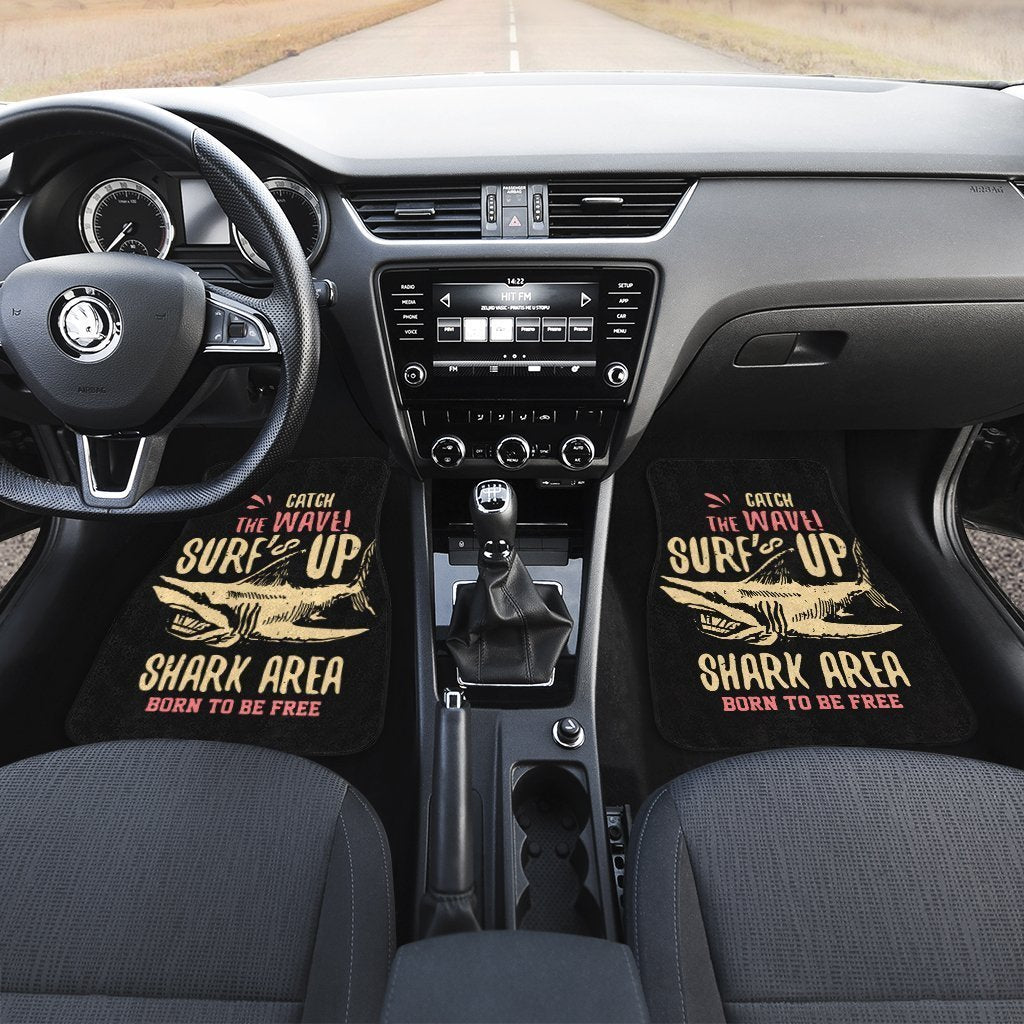Catch The Wave Surf Is Up Shark Car Floor Mats Custom Shark Area Born To Be Free Car Accessories