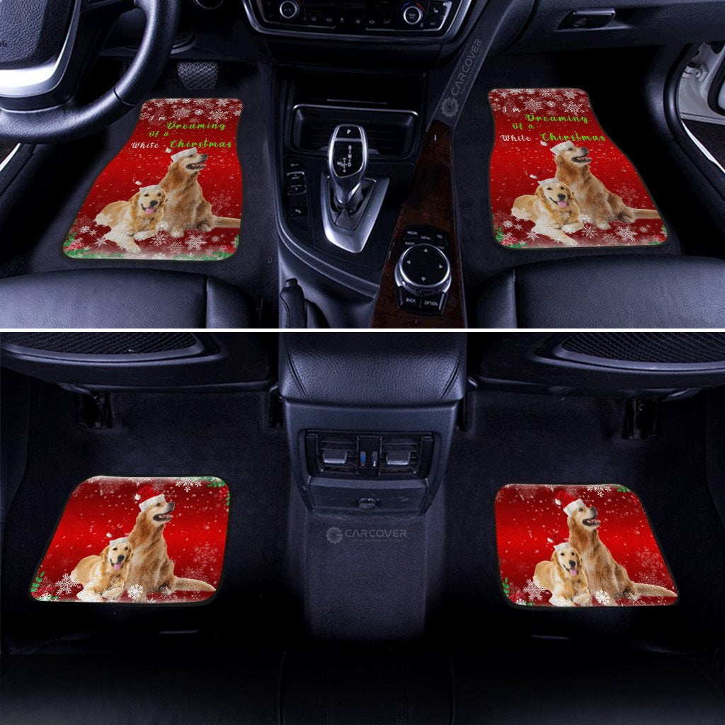 Christmas Golden Retrievers Car Floor Mats Custom Dog Car Interior Accessories