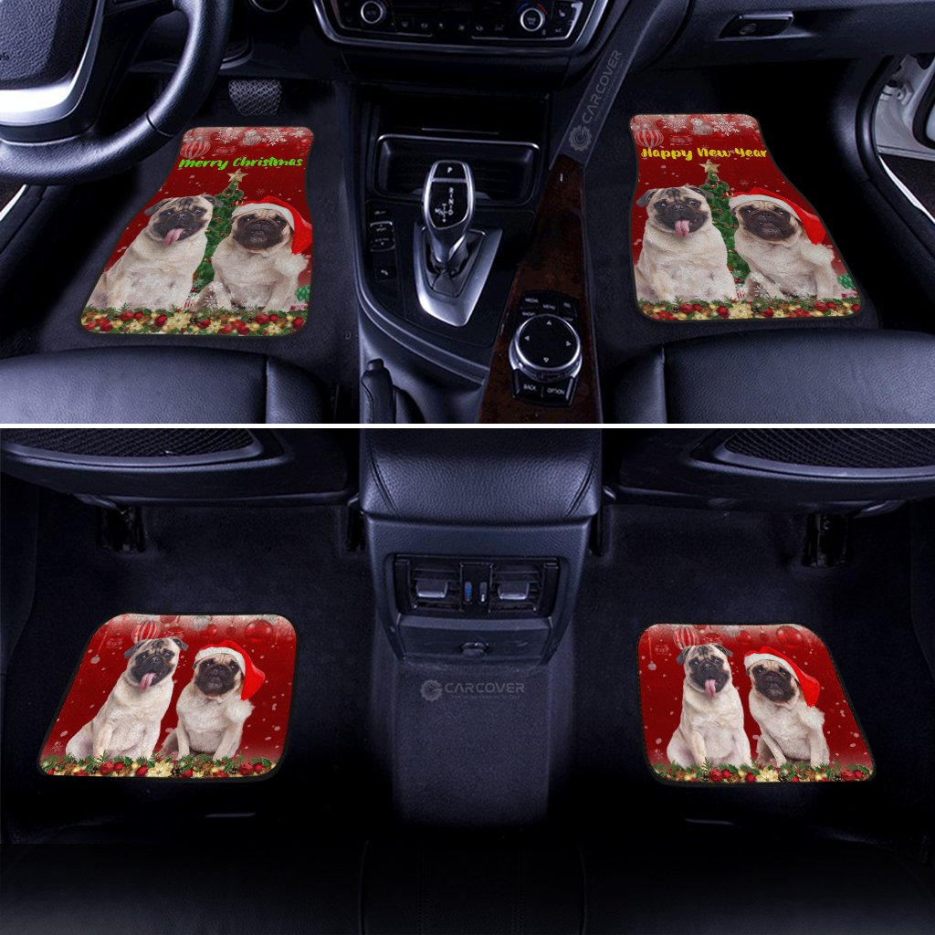 Christmas Pugs Car Floor Mats Custom Car Interior Accessories