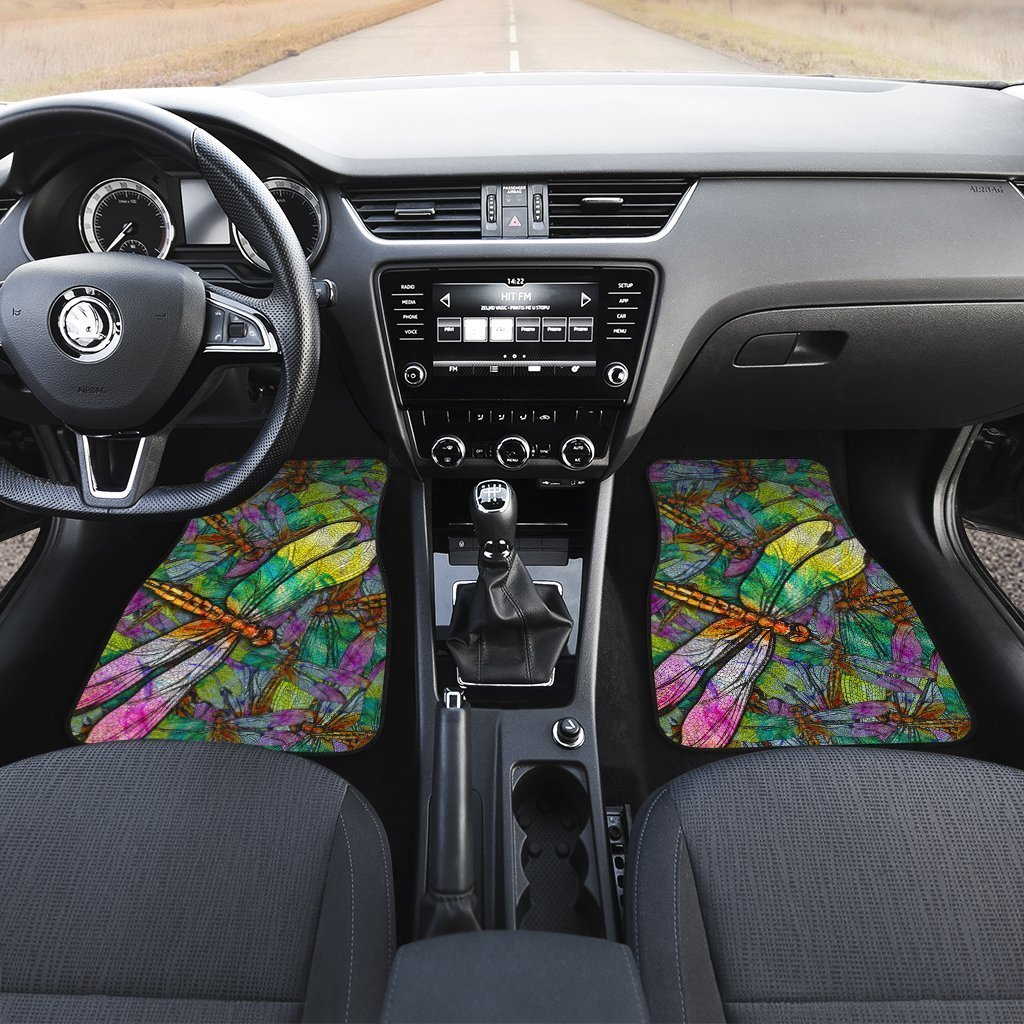 Colorful Dragonfly Car Floor Mats Custom Dragonfly Car Accessories Gifts Idea