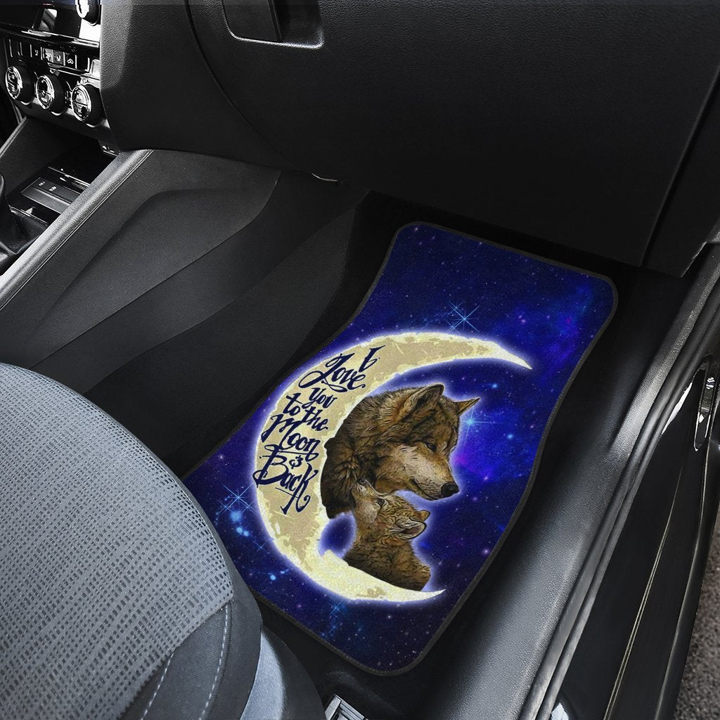 Cool Wolf Car Floor Mats Custom I Love You To The Moon And Back Car Accessories Gifts Idea