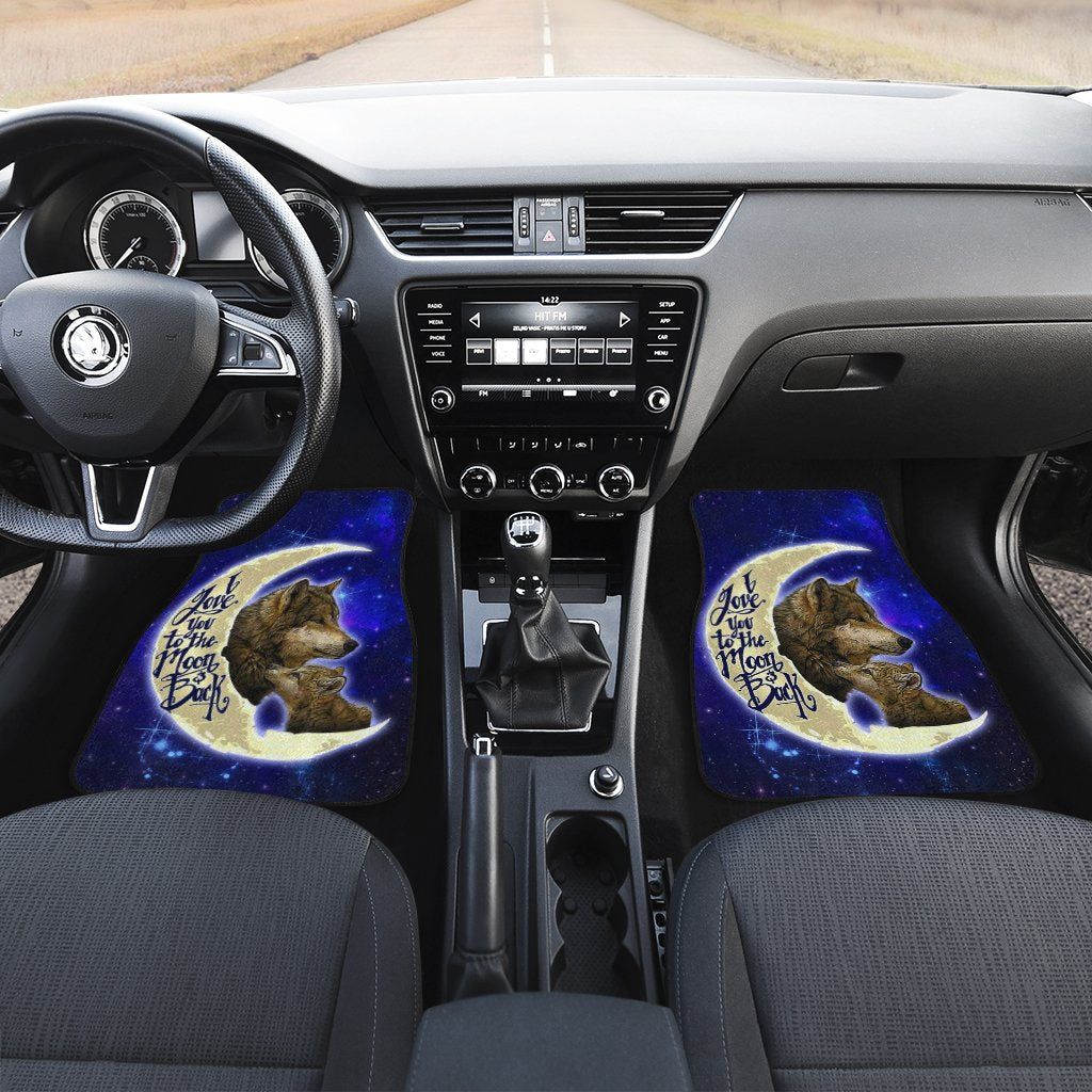 Cool Wolf Car Floor Mats Custom I Love You To The Moon And Back Car Accessories Gifts Idea