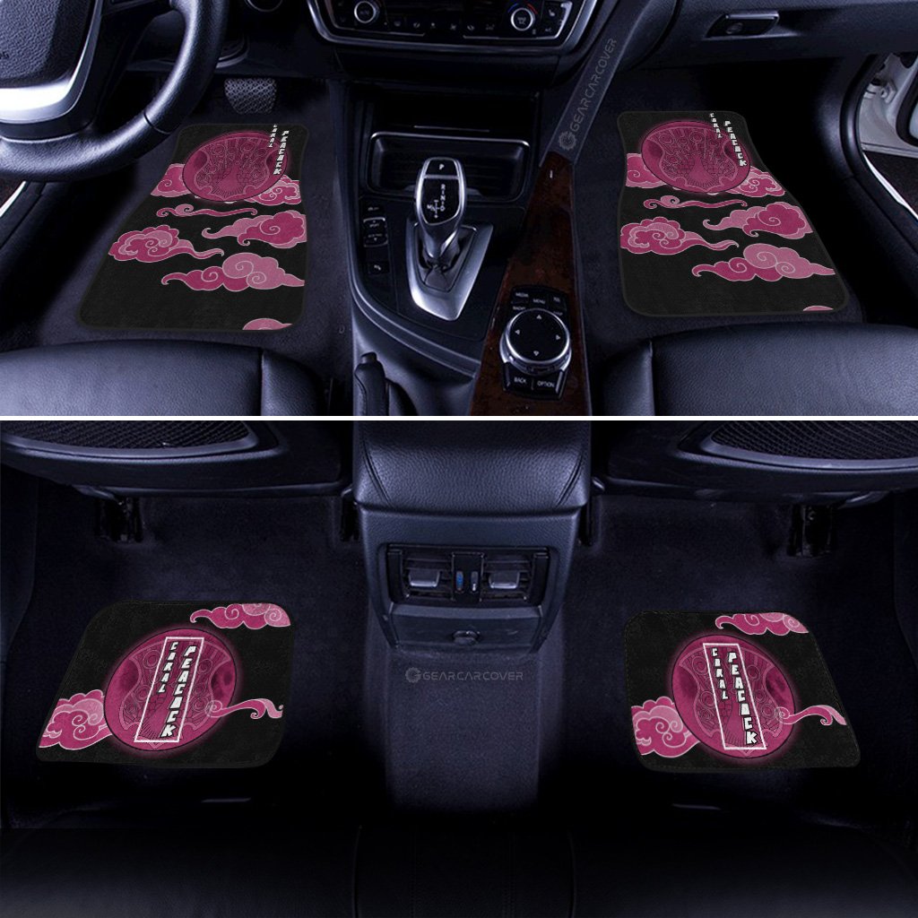 Coral Peacock Car Floor Mats Custom Black Clover Anime Car Interior Accessories