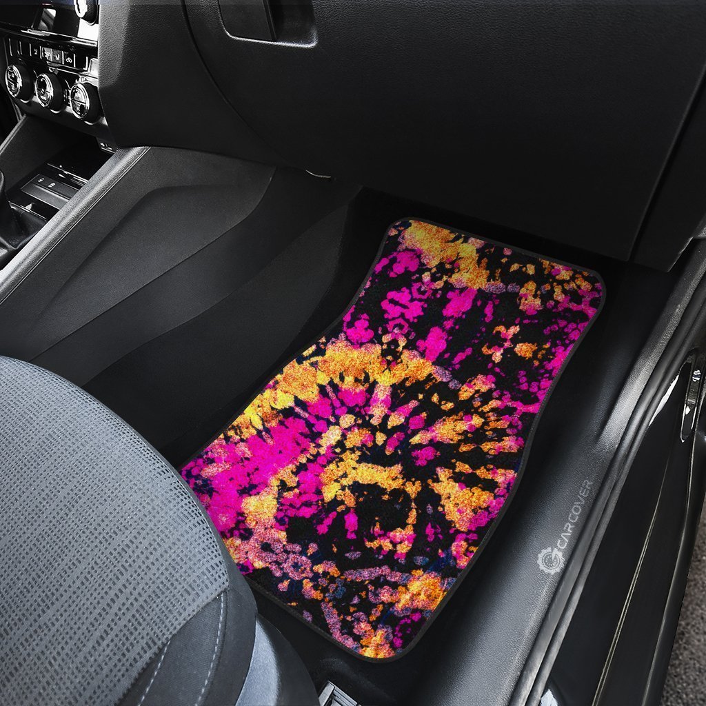 Crumple Tie Dye Car Floor Mats Custom Hippie Car Accessories