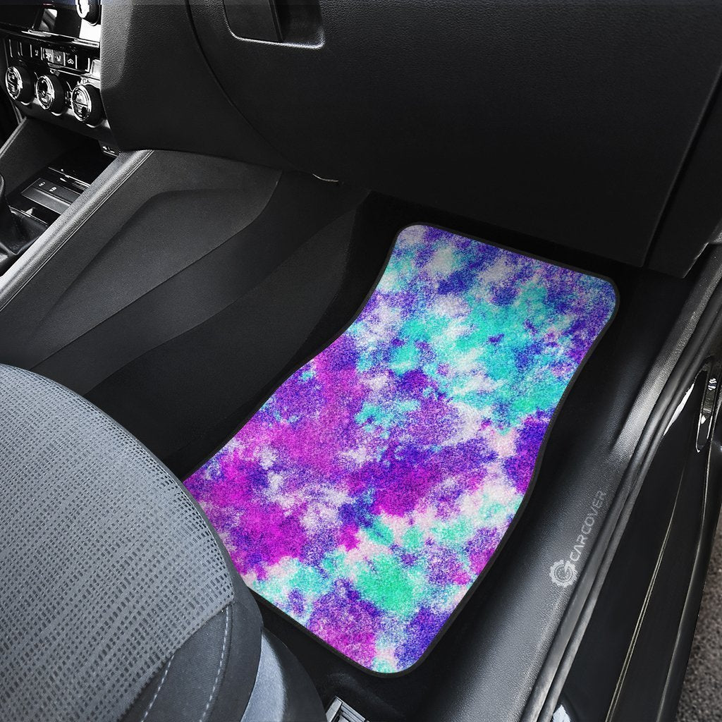 Crumple Tie Dye Car Floor Mats Purple Custom Hippie Car Accessories