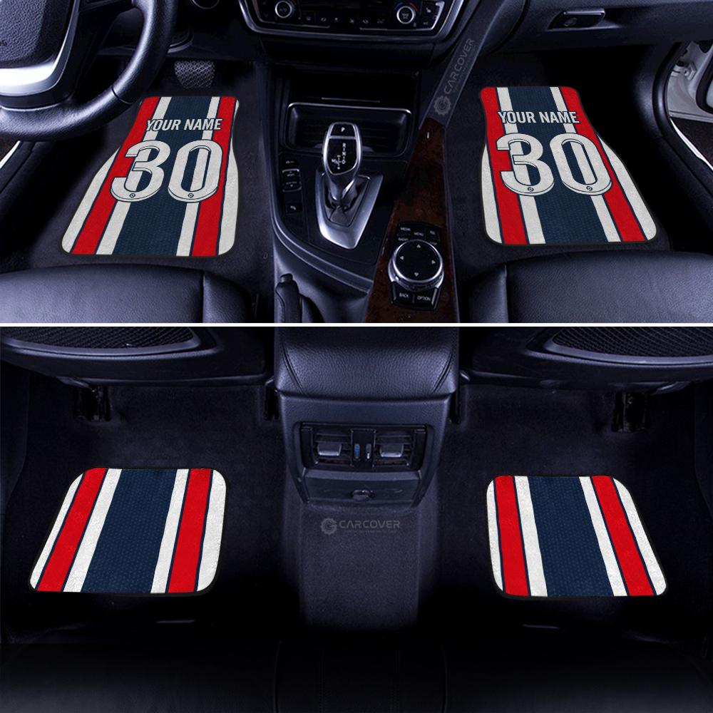 Custom Name Car Floor Mats PSG Number 30 For Soccer Fan