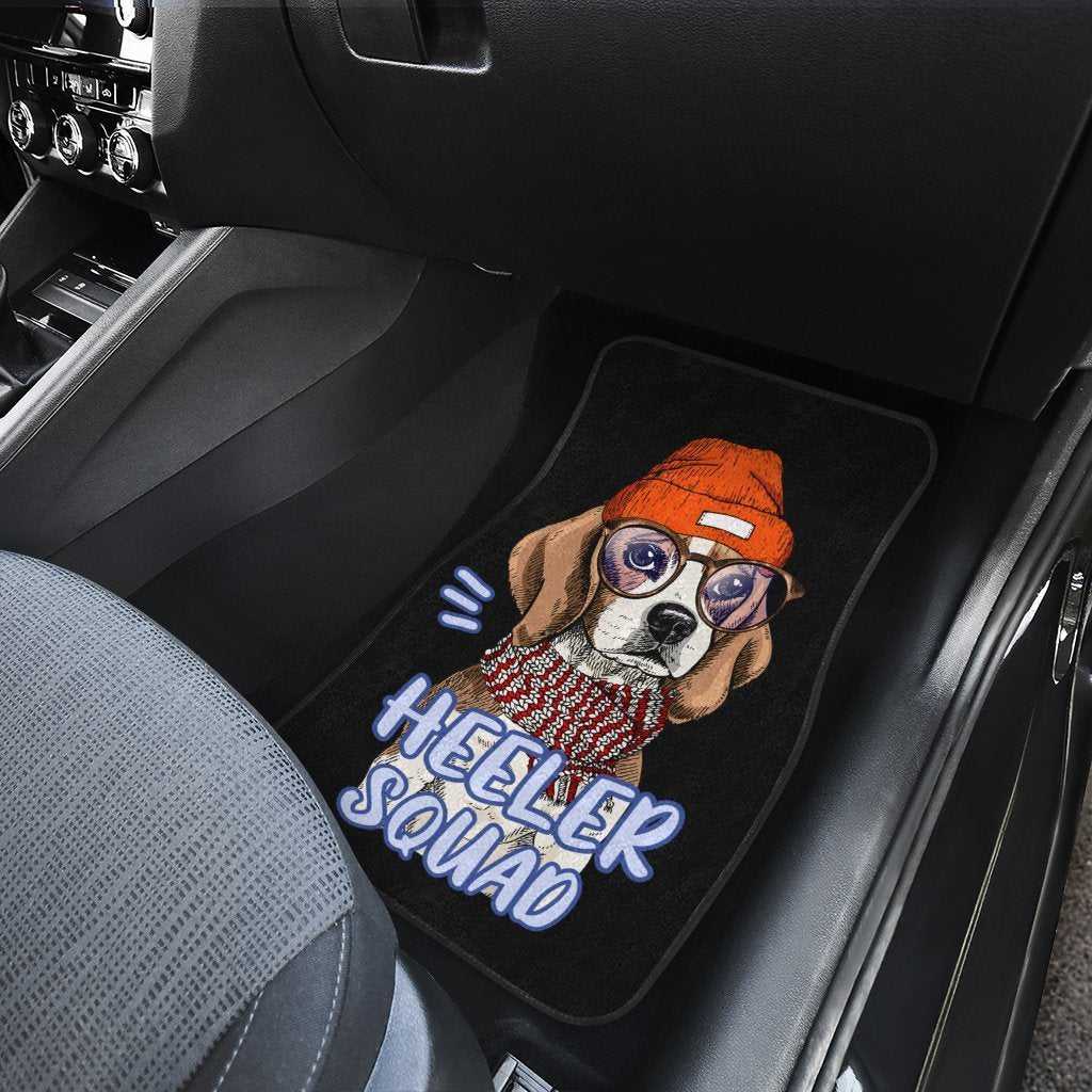 Cute Orange Hat Beagle Car Floor Mats Custom Car Accessories Gift Idea For Beagle Lovers