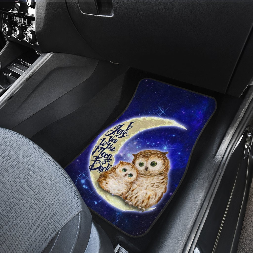 Cute Owl Car Floor Mats Custom I Love You To The Moon And Back Galaxy Car Accessories Gifts Idea