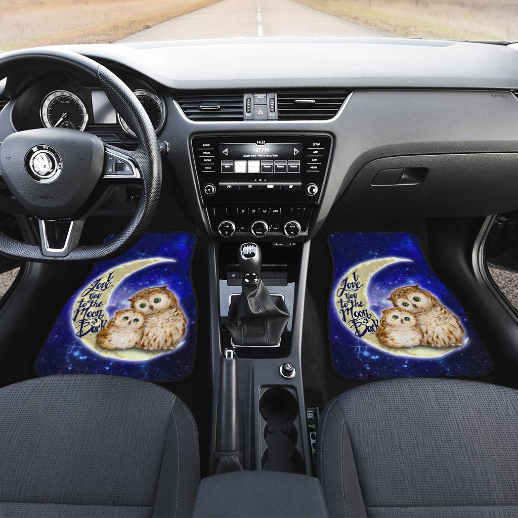 Cute Owl Car Floor Mats Custom I Love You To The Moon And Back Galaxy Car Accessories Gifts Idea