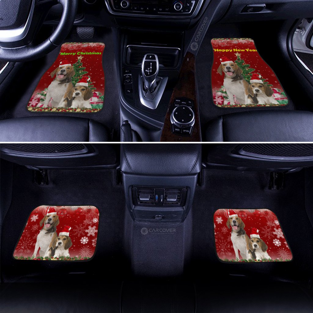 Cute Xmas Beagles Car Floor Mats Custom Car Accessories Christmas Decorations