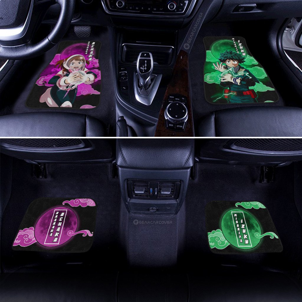 Deku And Uraraka Car Floor Mats Custom My Hero Academia Anime Car Accessories