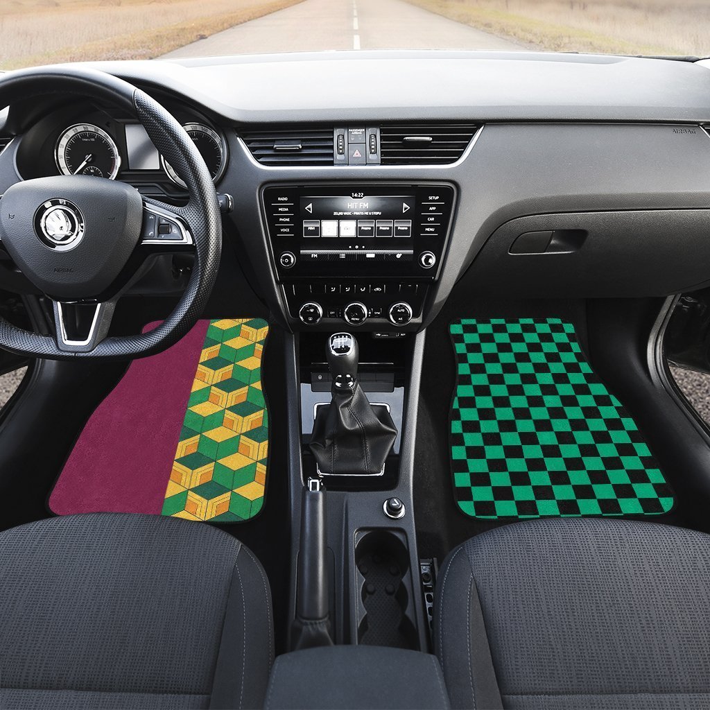 Demon Slayer Giyuu And Tanjiro Car Floor Mats Custom Uniform Anime Car Accessories