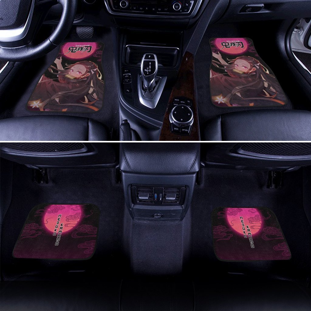 Demon Slayer Nezuko Car Floor Mats Custom Moonlight Anime Car Accessories
