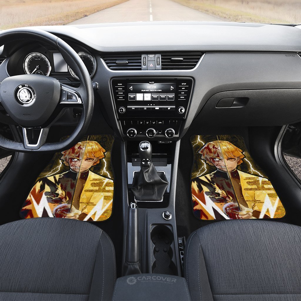 Demon Slayer Zenitsu Car Floor Mats Custom Face Anime Car Accessories