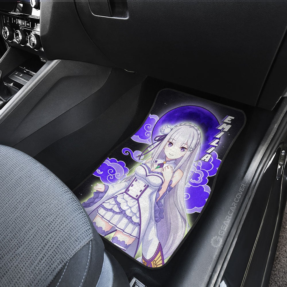 Emilia Car Floor Mats Custom Re:Zero Anime Car Accessories Gifts For Fans