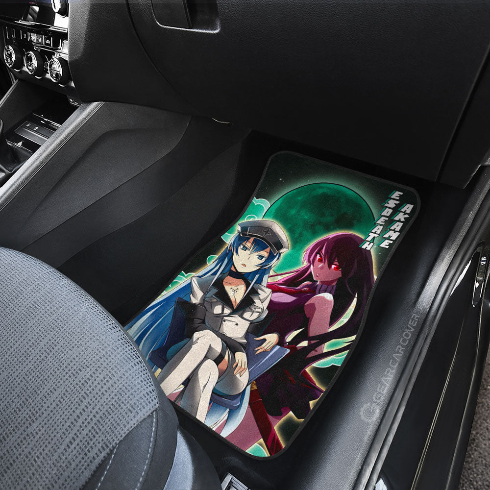 Esdeath And Akame Car Floor Mats Custom Akame Ga Kill Anime Gifts For Fans