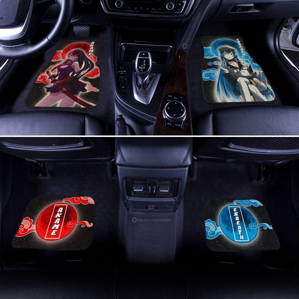 Esdeath And Akame Car Floor Mats Custom Akame Ga Kill Gifts For Anime Fans