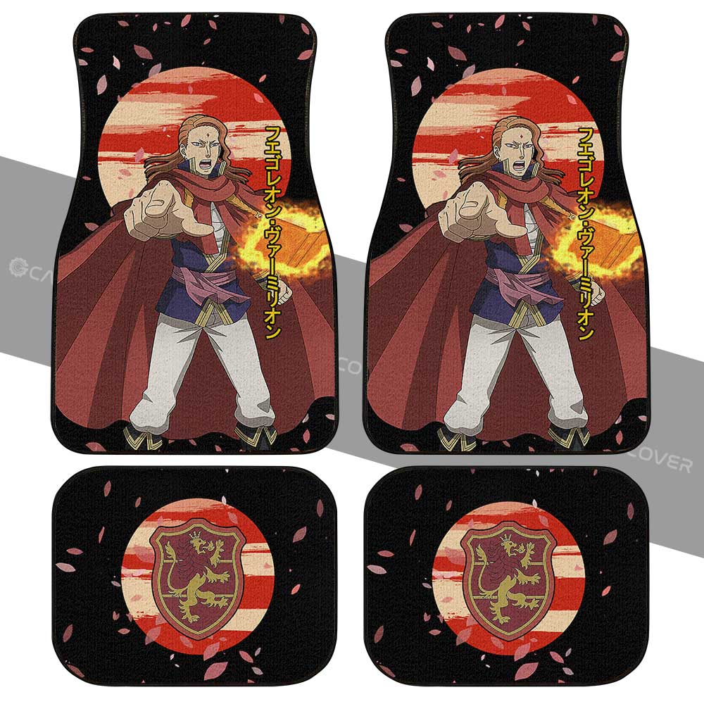Fuegoleon Vermillion Car Floor Mats Custom Anime Black Clover Car Accessories