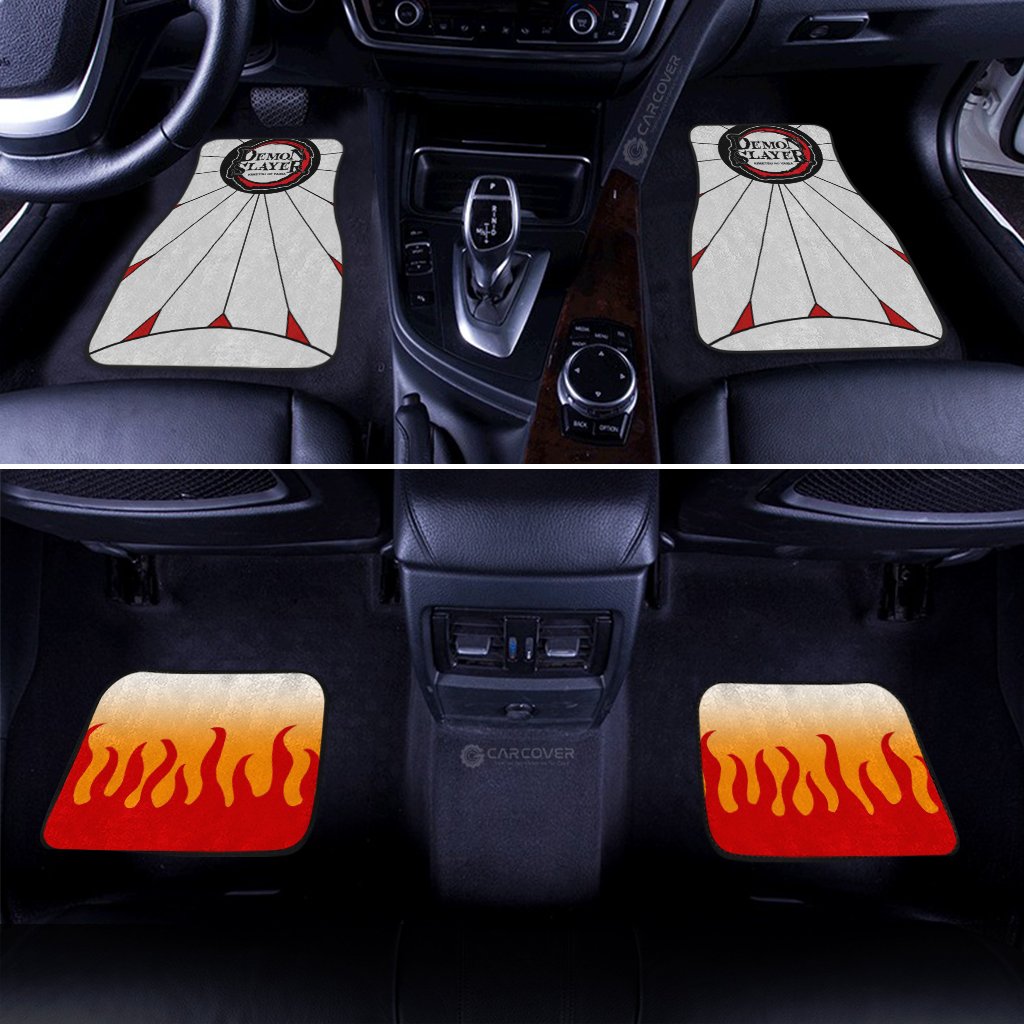Hanafuda Rengoku Car Floor Mats Custom Demon Slayer Anime Car Accessories