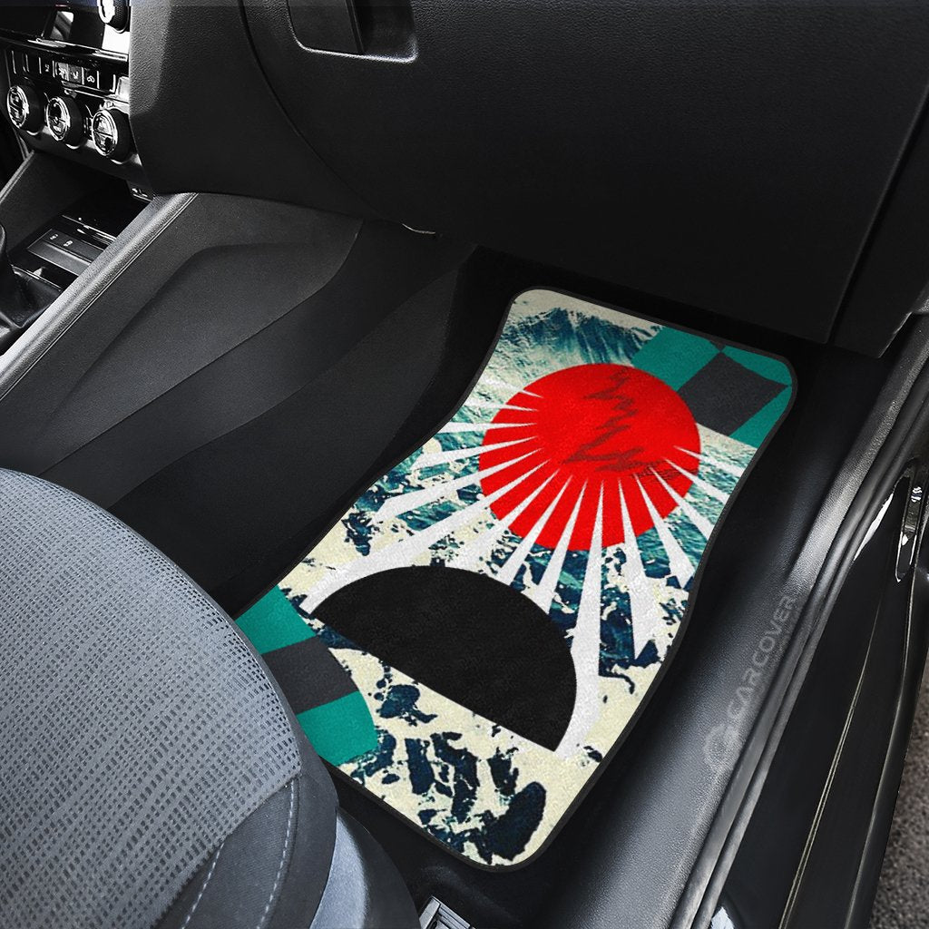 Hanafuda Rising Sun Car Floor Mats Custom Great Wave Car Accessories