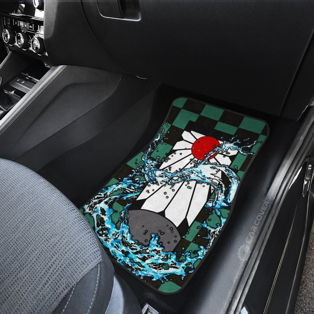 Hanafuda Tanjiro Car Floor Mats Custom Demon Slayer Anime Car Accessories